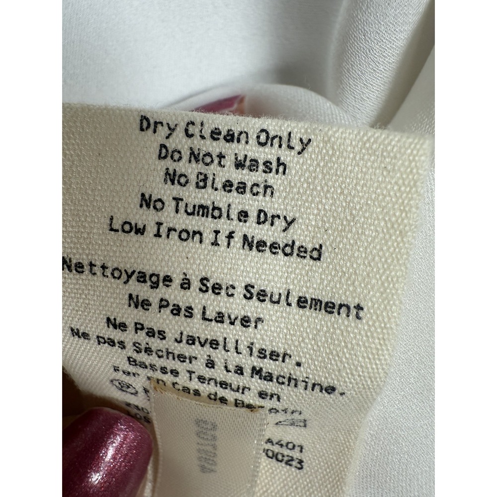 L'Agence Blouse Womens XS/TP White Silk Wrap Front Long Sleeve Lightweight Top - Picture 8 of 9